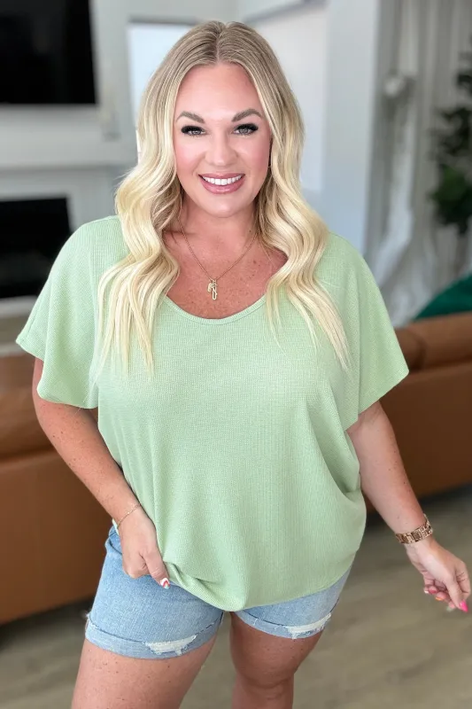 Big Sky Country Waffle Knit Top In Sage sold by Charming Charlie