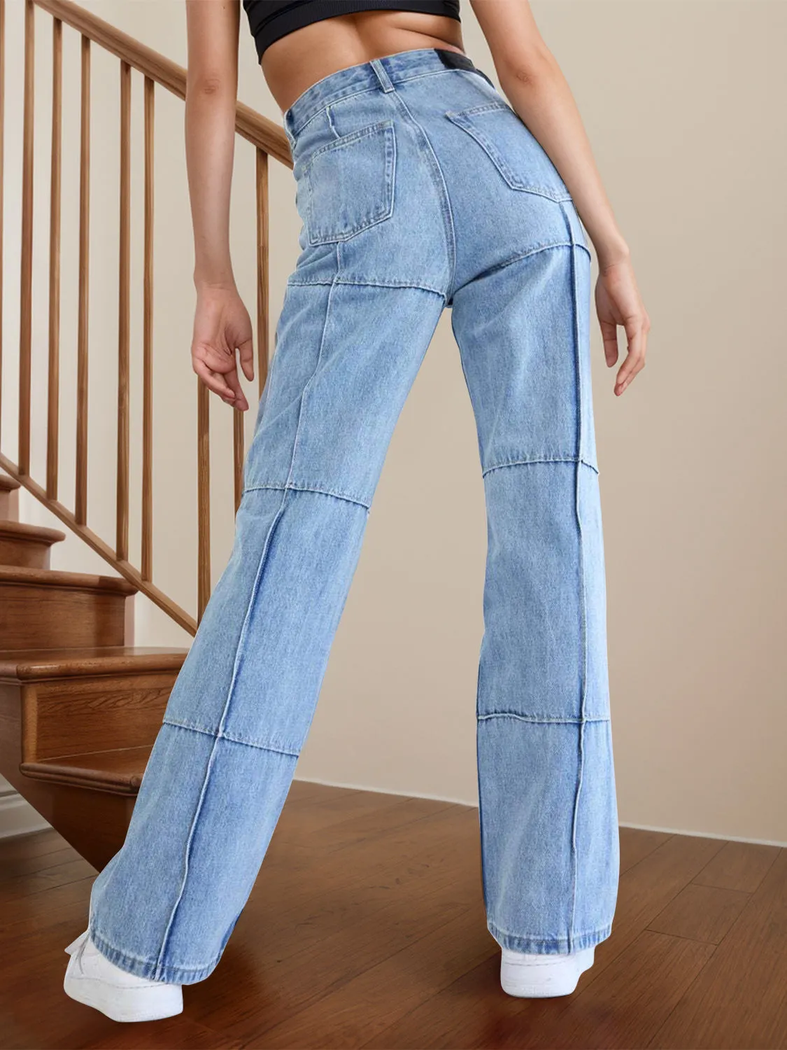 High Waist Straight Jeans with Pockets sold by Charming Charlie product image thumbnail 3