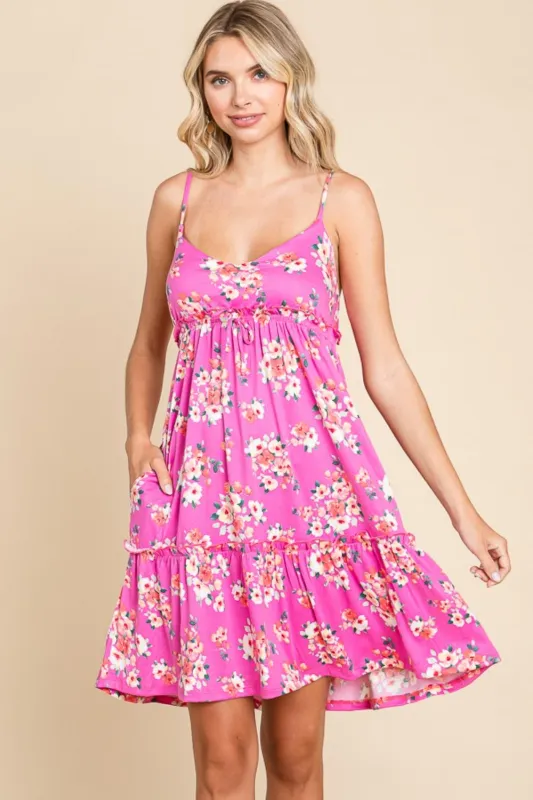 Culture Code Full Size Floral Ruffled Cami Dress sold by Charming Charlie