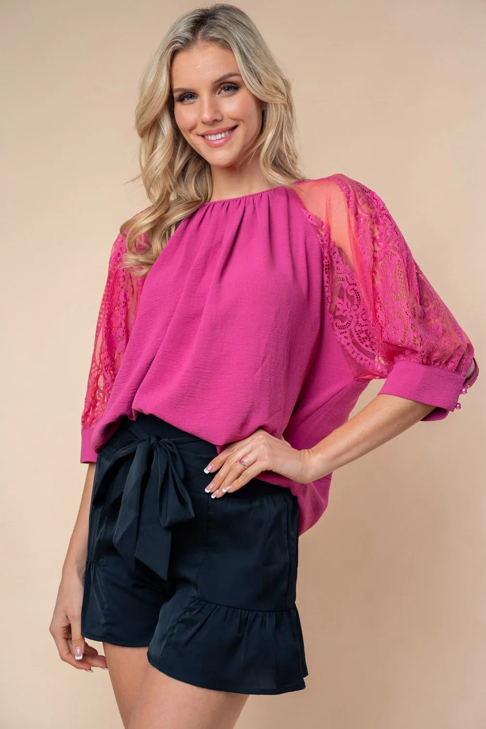 White Birch Full Size High Waisted Smocked Shorts sold by Charming Charlie product image thumbnail 5