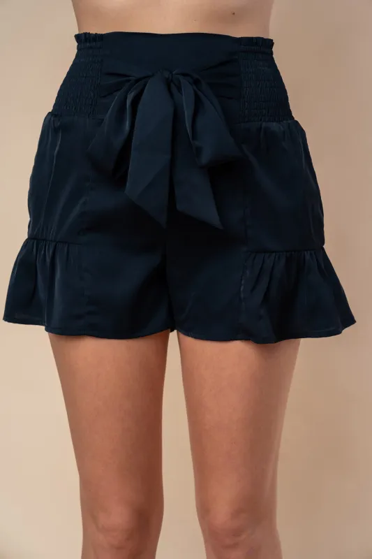 White Birch Full Size High Waisted Smocked Shorts sold by Charming Charlie