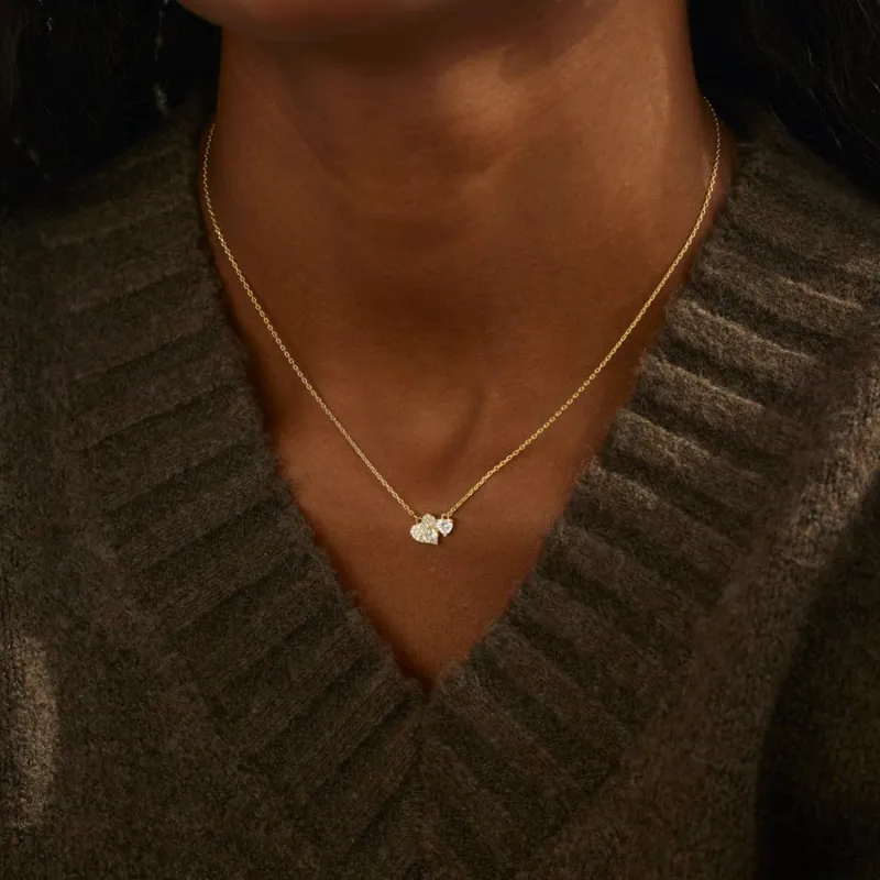 18K Gold-Plated 925 Sterling Silver Zircon Heart Necklace sold by Charming Charlie