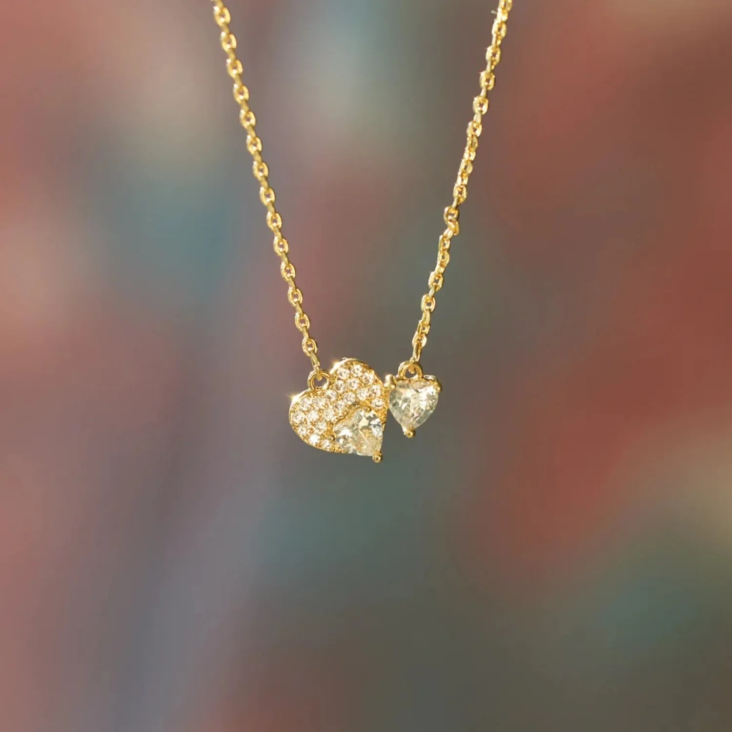 18K Gold-Plated 925 Sterling Silver Zircon Heart Necklace sold by Charming Charlie product image thumbnail 2