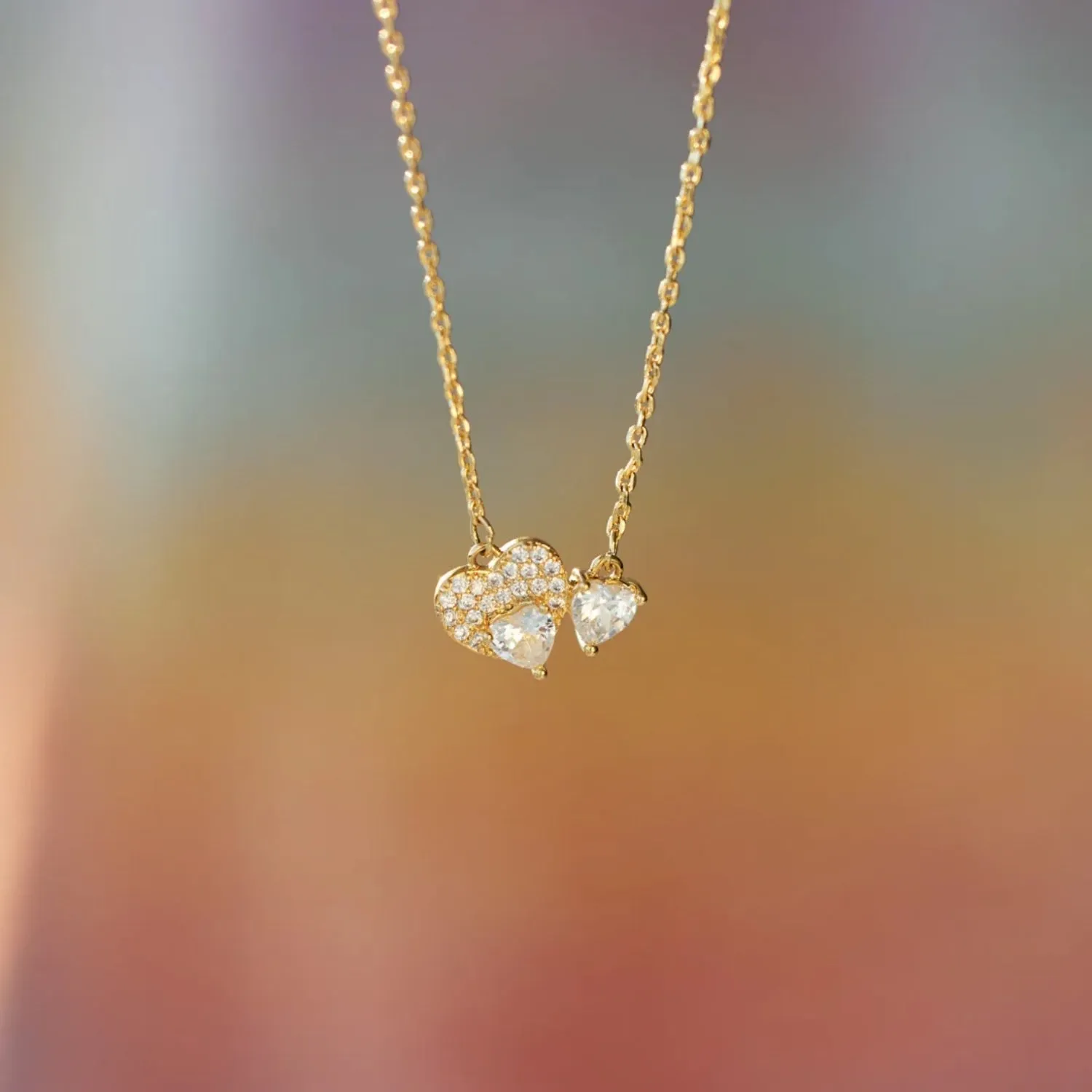 18K Gold-Plated 925 Sterling Silver Zircon Heart Necklace sold by Charming Charlie product image thumbnail 3