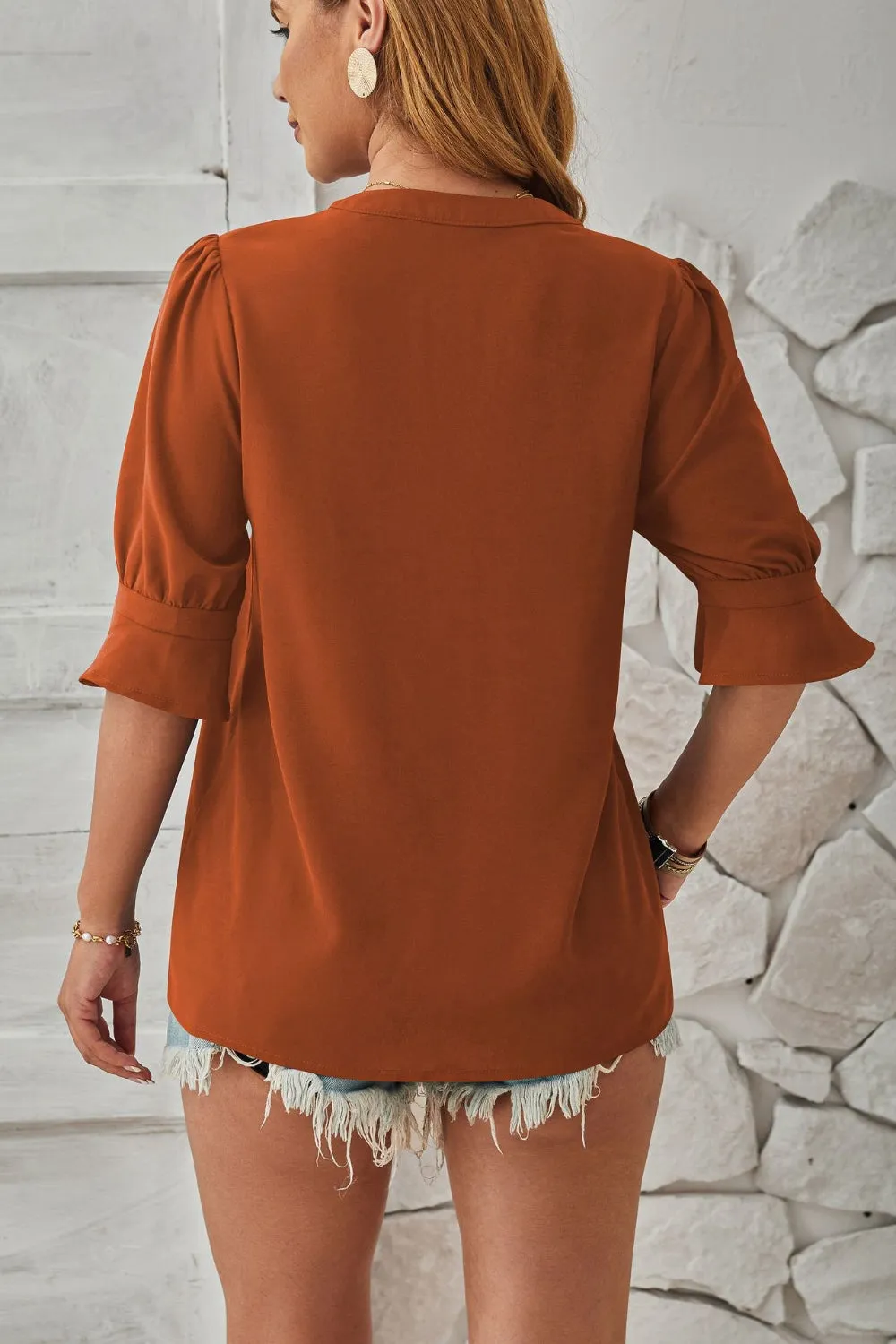 Notched Half Sleeve Blouse sold by Charming Charlie product image thumbnail 2