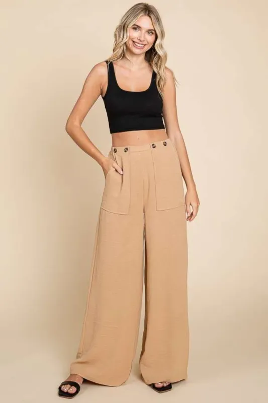 Culture Code Full Size High Waist Wide Leg Cargo Pants sold by Charming Charlie
