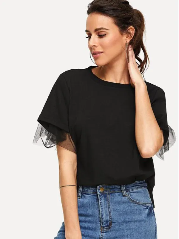 Round Neck Short Sleeve Top sold by Charming Charlie