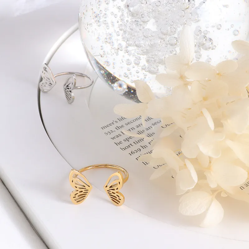 Titanium Steel Butterfly Open Ring sold by Charming Charlie