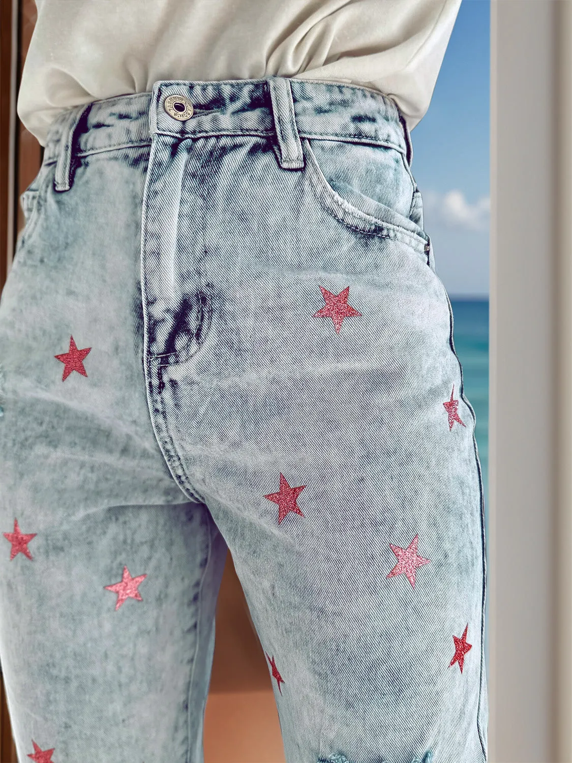 Distressed Star Jeans with Pockets sold by Charming Charlie product image thumbnail 3