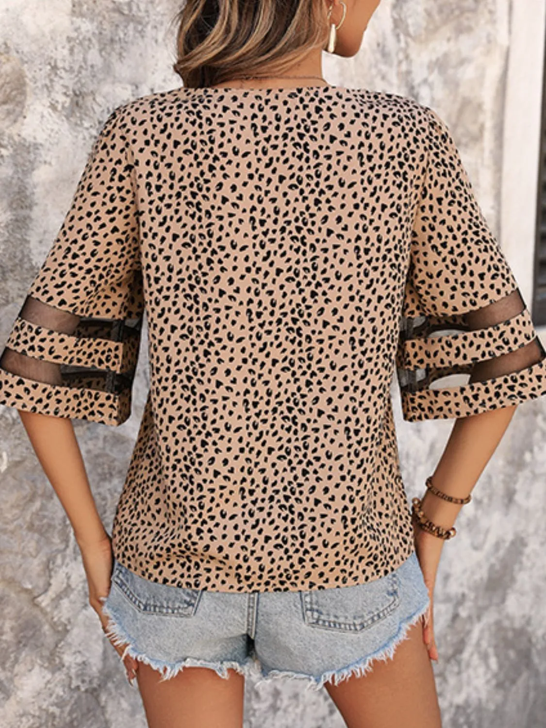 Printed V-Neck Half Sleeve Blouse sold by Charming Charlie product image thumbnail 2