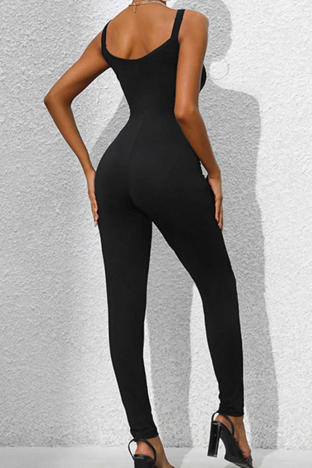 Scoop Neck Wide Strap Skinny Jumpsuit sold by Charming Charlie product image thumbnail 2