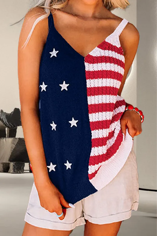 US Flag Theme V-Neck Knit Cami sold by Charming Charlie