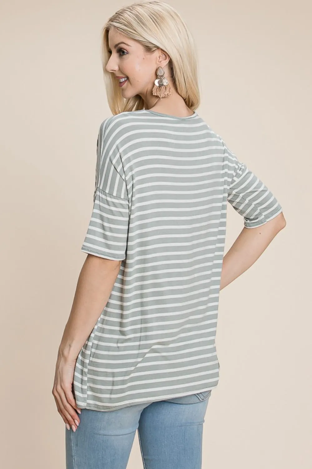 BOMBOM Striped Round Neck T-Shirt sold by Charming Charlie product image thumbnail 2