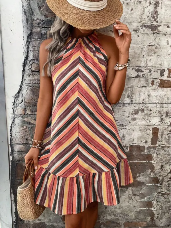 Striped Grecian Neck Dress sold by Charming Charlie