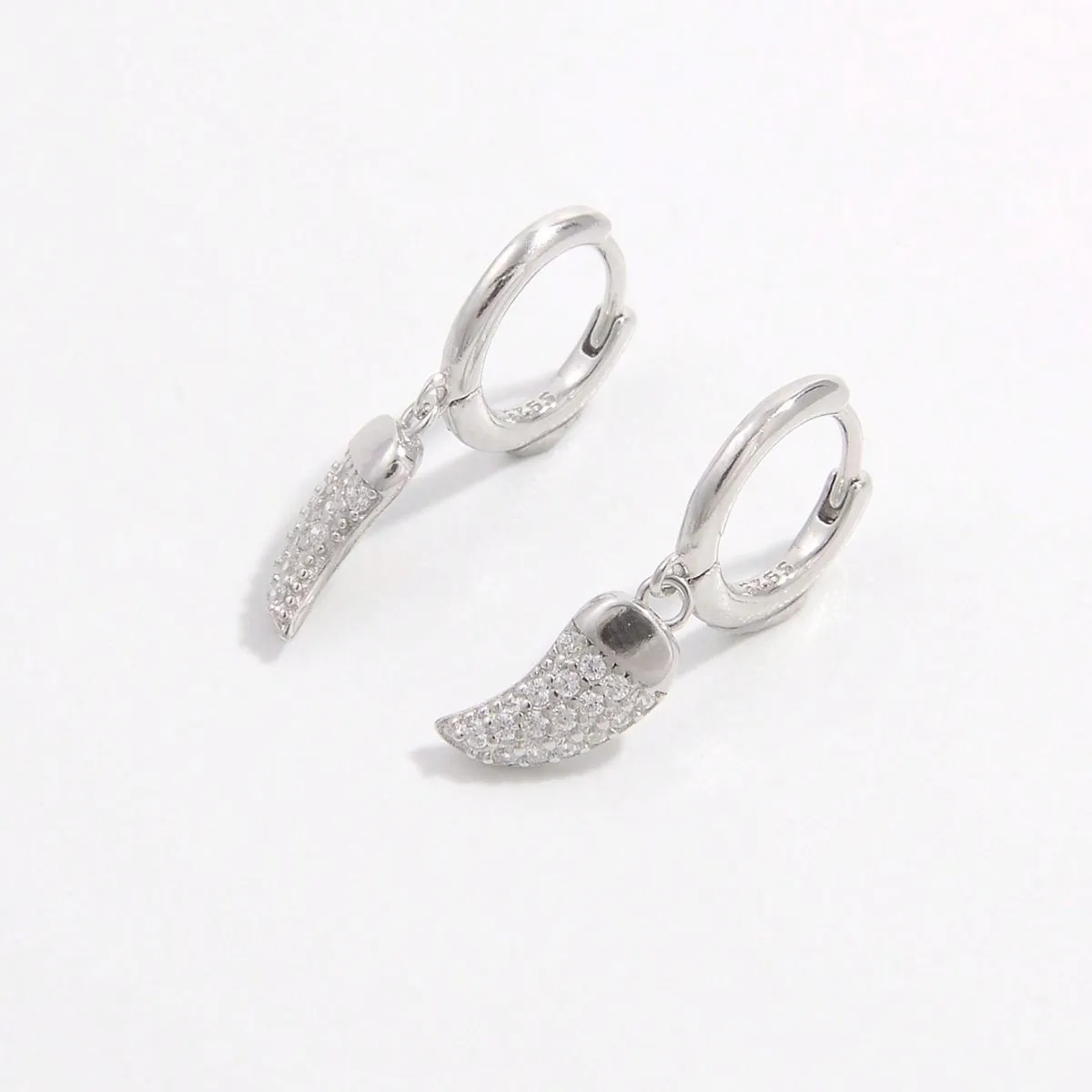 925 Sterling Silver Zircon Chili Shape Earrings sold by Charming Charlie product image thumbnail 4