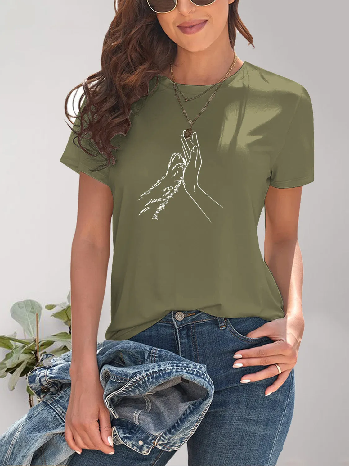 Graphic Round Neck Short Sleeve T-Shirt sold by Charming Charlie product image thumbnail 4