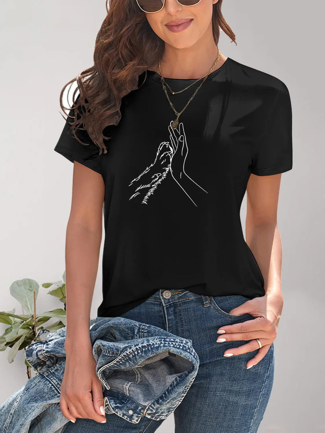 Graphic Round Neck Short Sleeve T-Shirt sold by Charming Charlie product image thumbnail 2