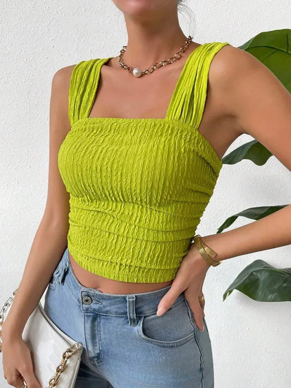Textured Square Neck Wide Strap Tank sold by Charming Charlie