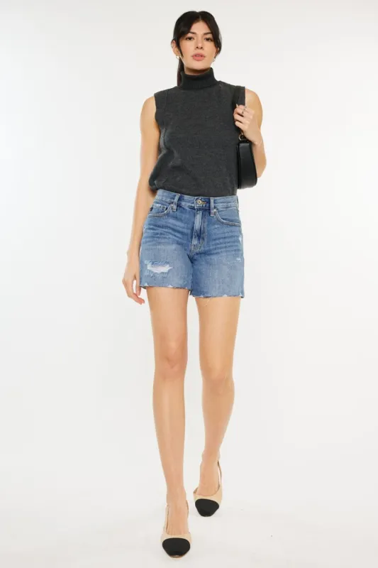 Kancan Distressed High Waist Denim Shorts sold by Charming Charlie