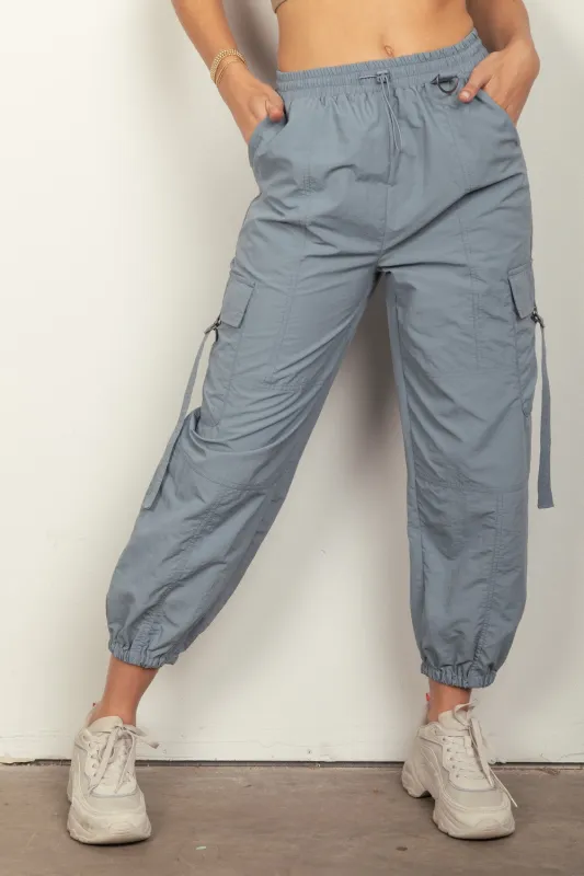 VERY J Elastic Waist Woven Cargo Pants sold by Charming Charlie