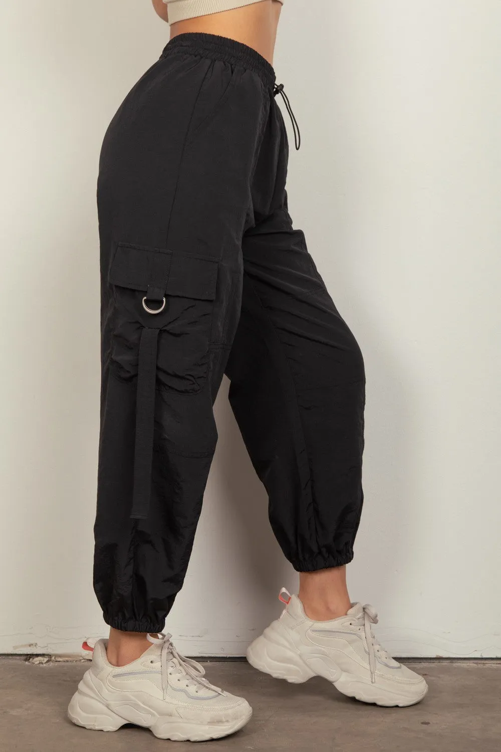 VERY J Elastic Waist Woven Cargo Pants sold by Charming Charlie product image thumbnail 3