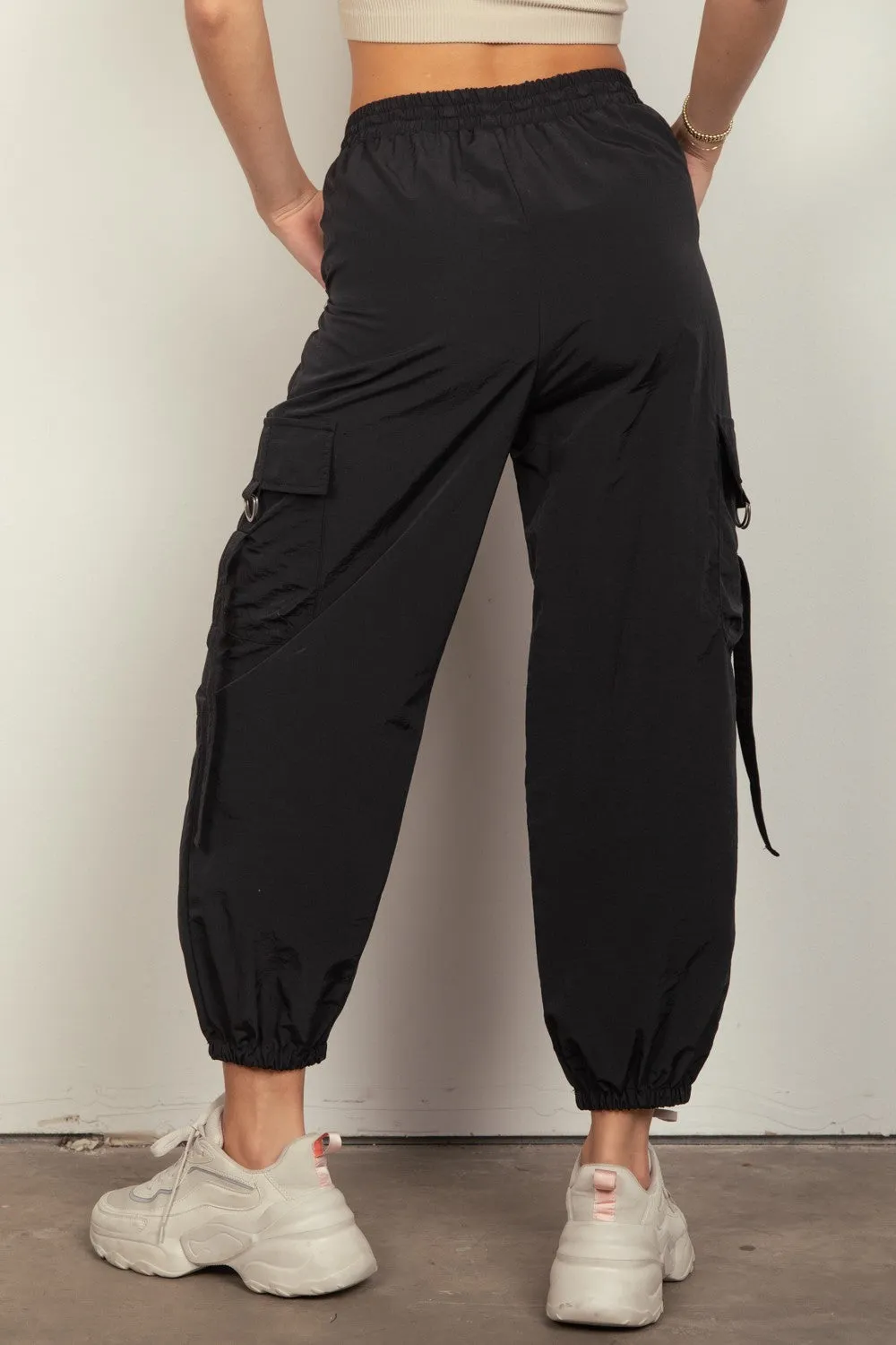 VERY J Elastic Waist Woven Cargo Pants sold by Charming Charlie product image thumbnail 2