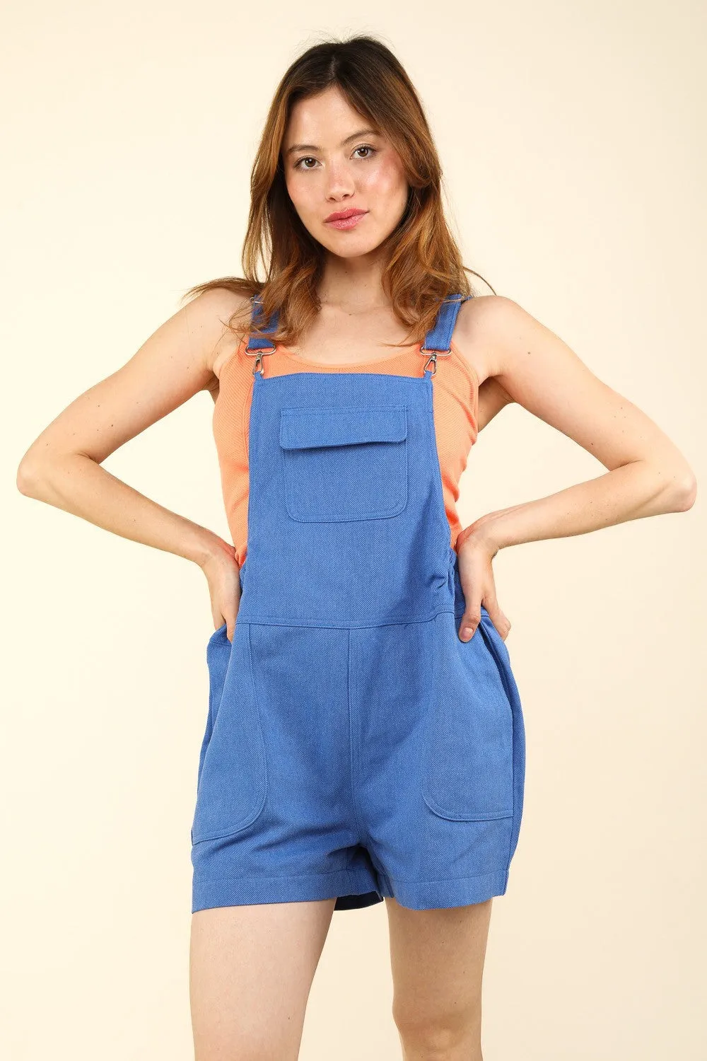 VERY J Adjustable Suspender Overalls with Pockets sold by Charming Charlie