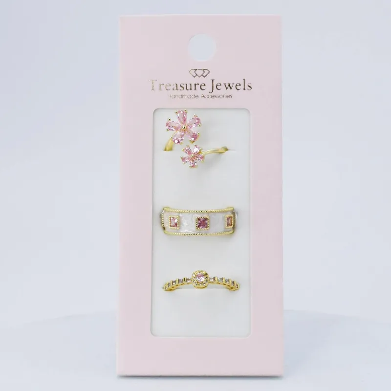 Pretty In Pink Ring Set sold by Charming Charlie