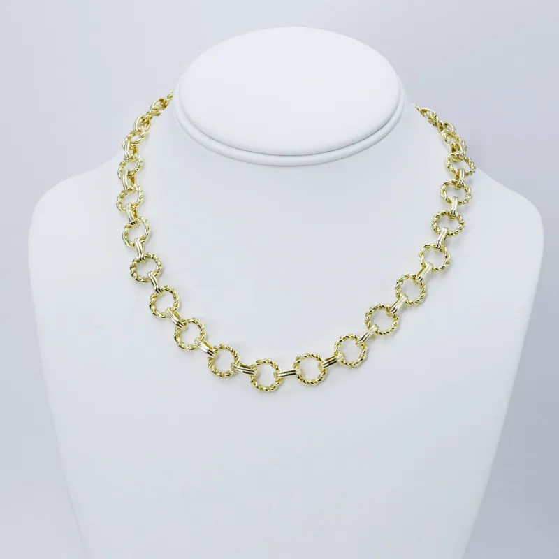Gold Circle Chain Link Necklace M6 sold by Charming Charlie
