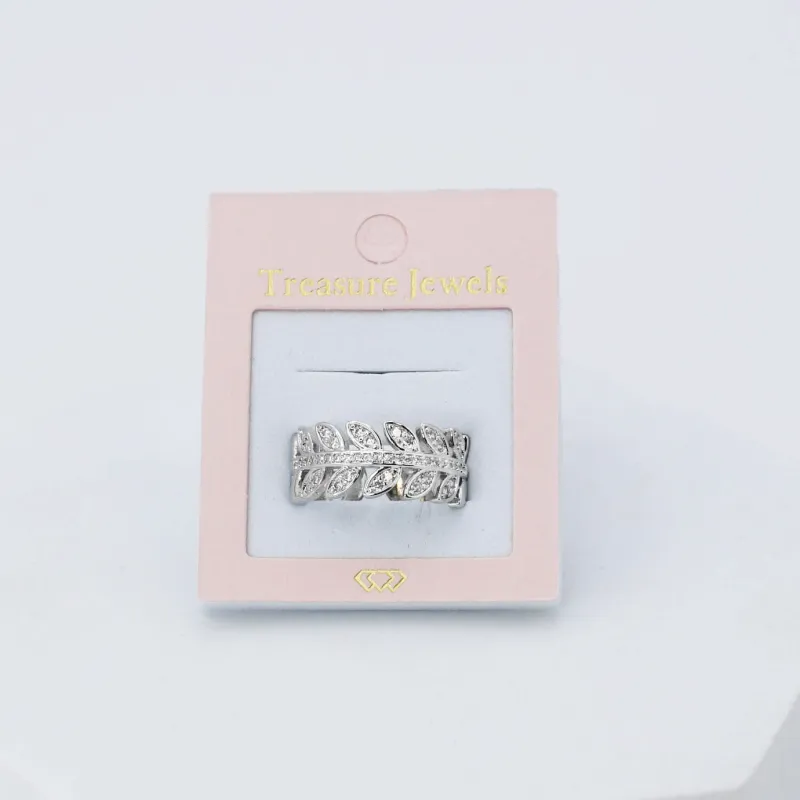 Crystal Leaves Silver Ring sold by Charming Charlie