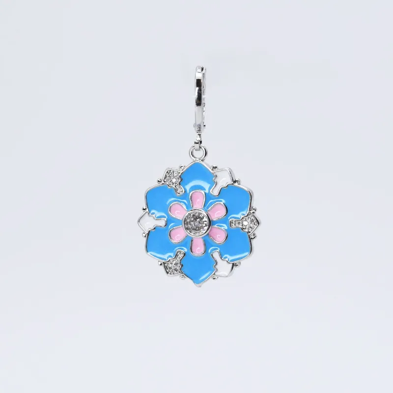 Pastel Flower Silver Charm CH-53 sold by Charming Charlie
