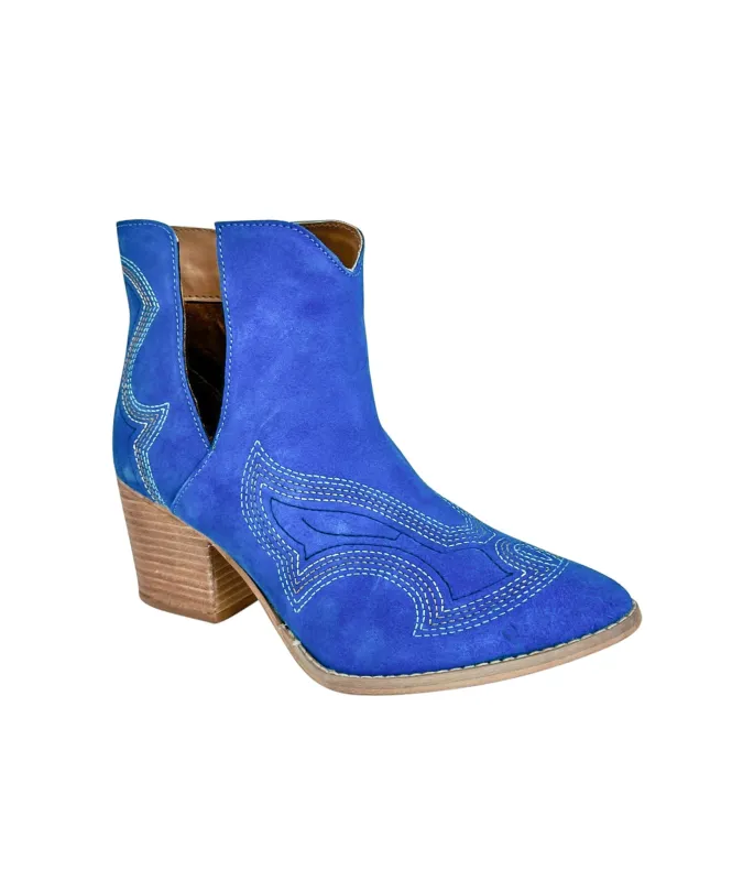 Journee Ankle Boots in Blue sold by Charming Charlie