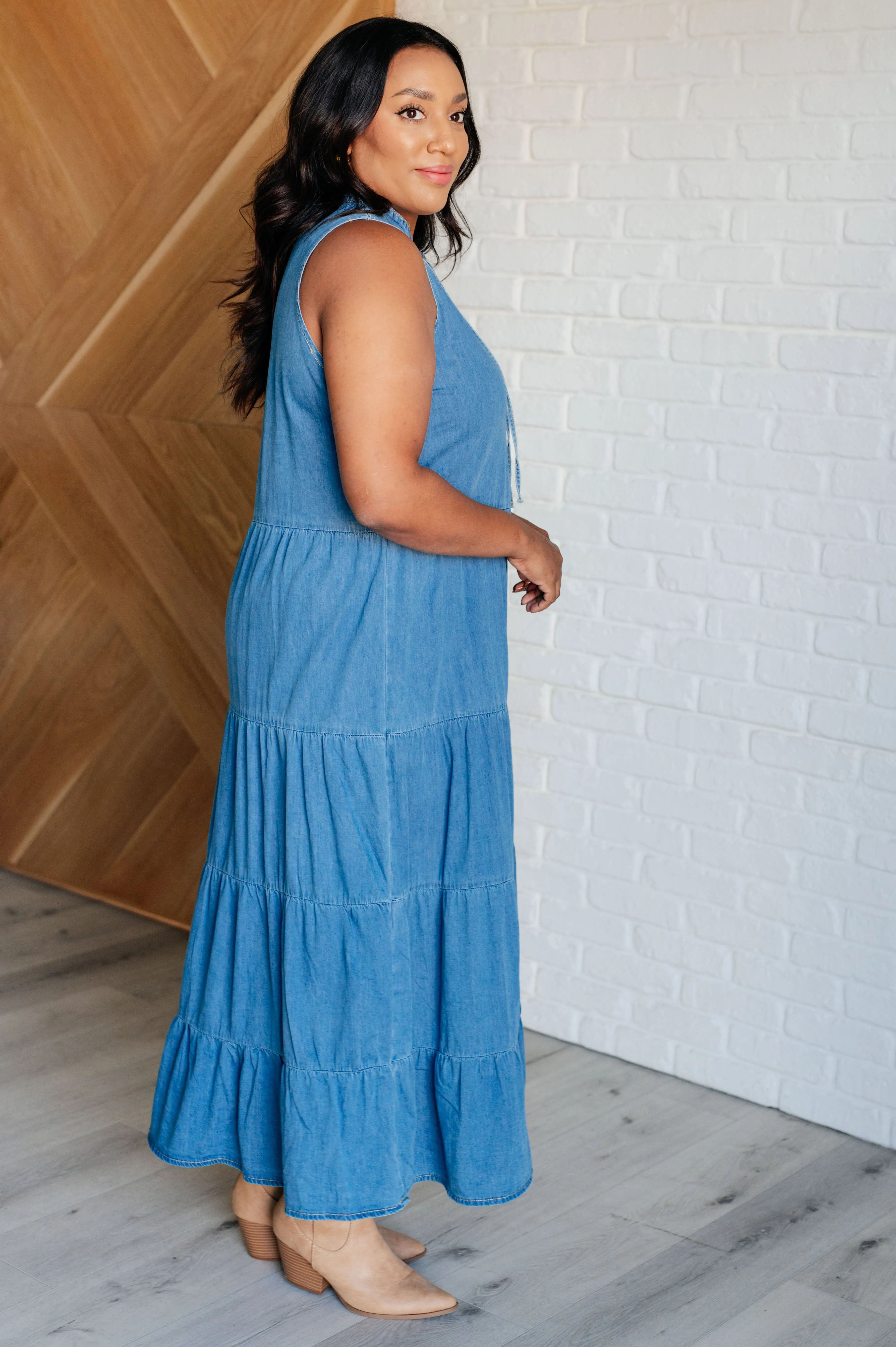Perfect Choice Denim Maxi Dress sold by Charming Charlie product image thumbnail 4