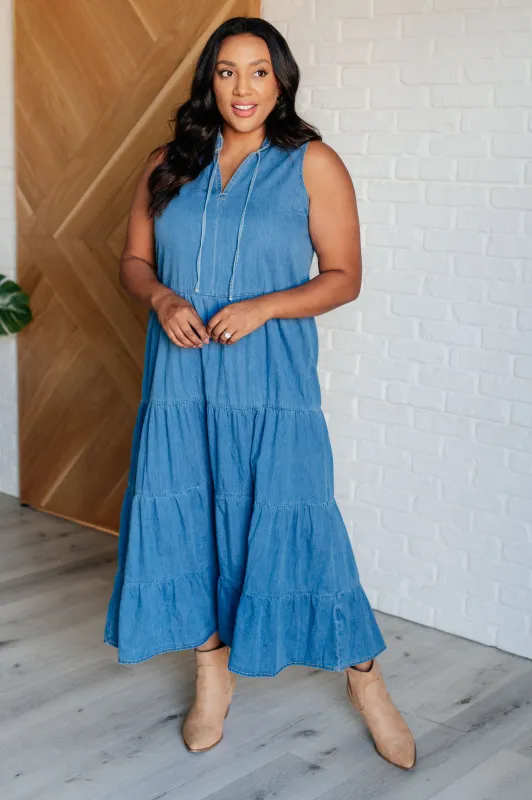 Perfect Choice Denim Maxi Dress sold by Charming Charlie