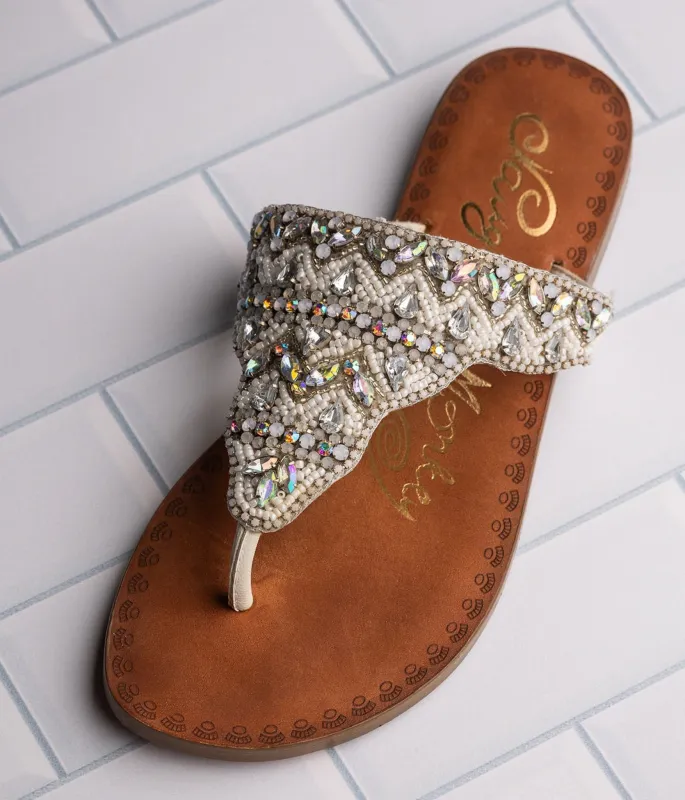 Loving U Sandals in White sold by Charming Charlie