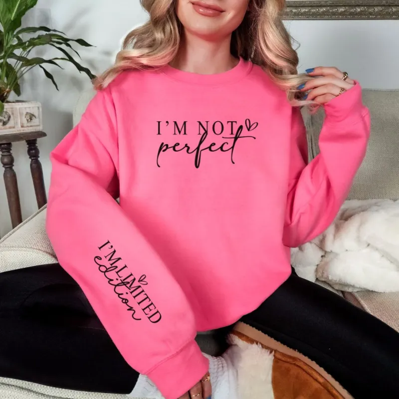 I'm Not Perfect Graphic Sweatshirt in Three Colors sold by Charming Charlie