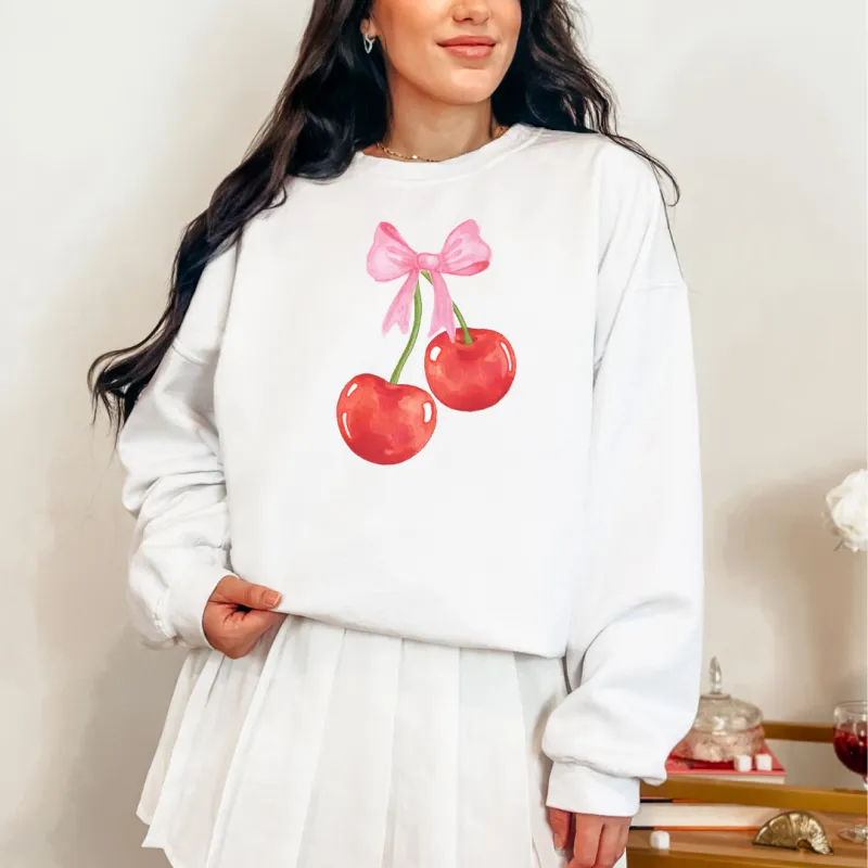 Cherry Bow Graphic Sweatshirt sold by Charming Charlie
