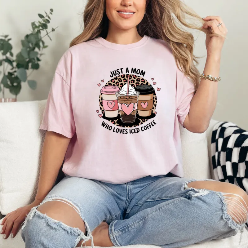 Just a Mom Who Loves Iced Coffee Graphic Tee sold by Charming Charlie
