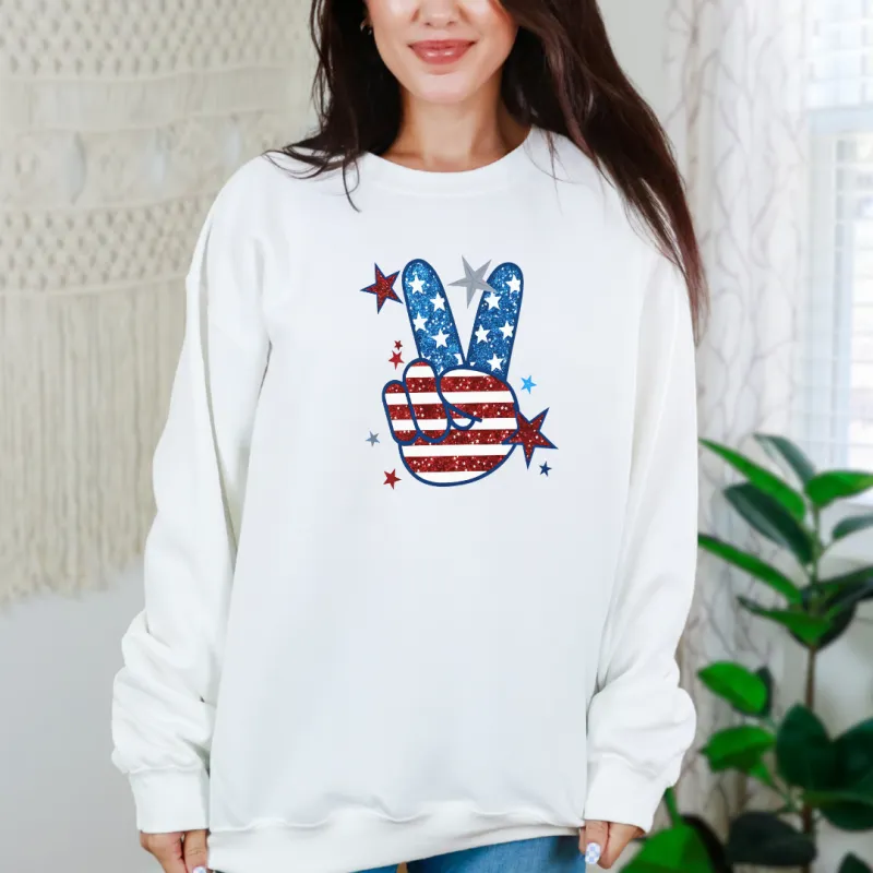 Peace Stars and Stripes Graphic Sweatshirt sold by Charming Charlie