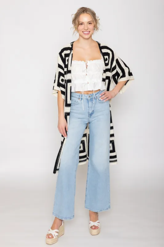 Square Pattern Crochet Cardigan sold by Charming Charlie