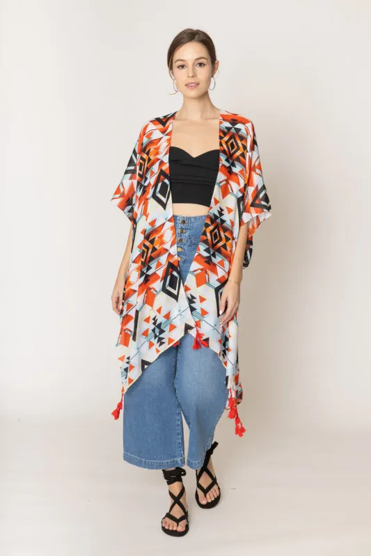 Aztec Print Kimono sold by Charming Charlie