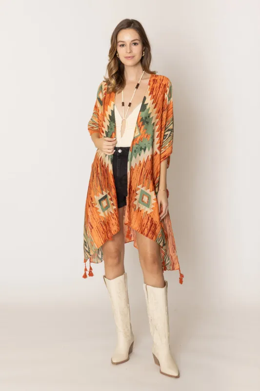 Aztec Print Kimono sold by Charming Charlie