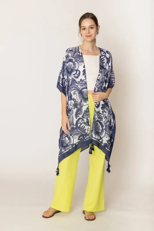 Two Tone Print Lurex Kimono sold by Charming Charlie