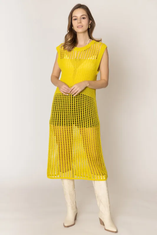 Chest Blocked Crochet Long Dress sold by Charming Charlie