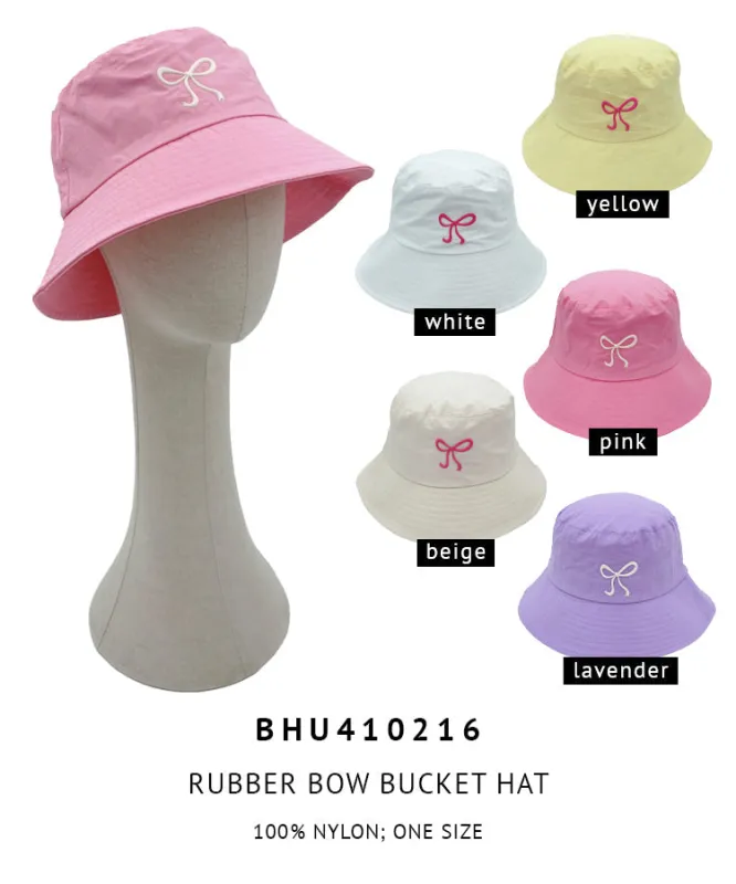 Rubber Bow Bucket Hat sold by Charming Charlie