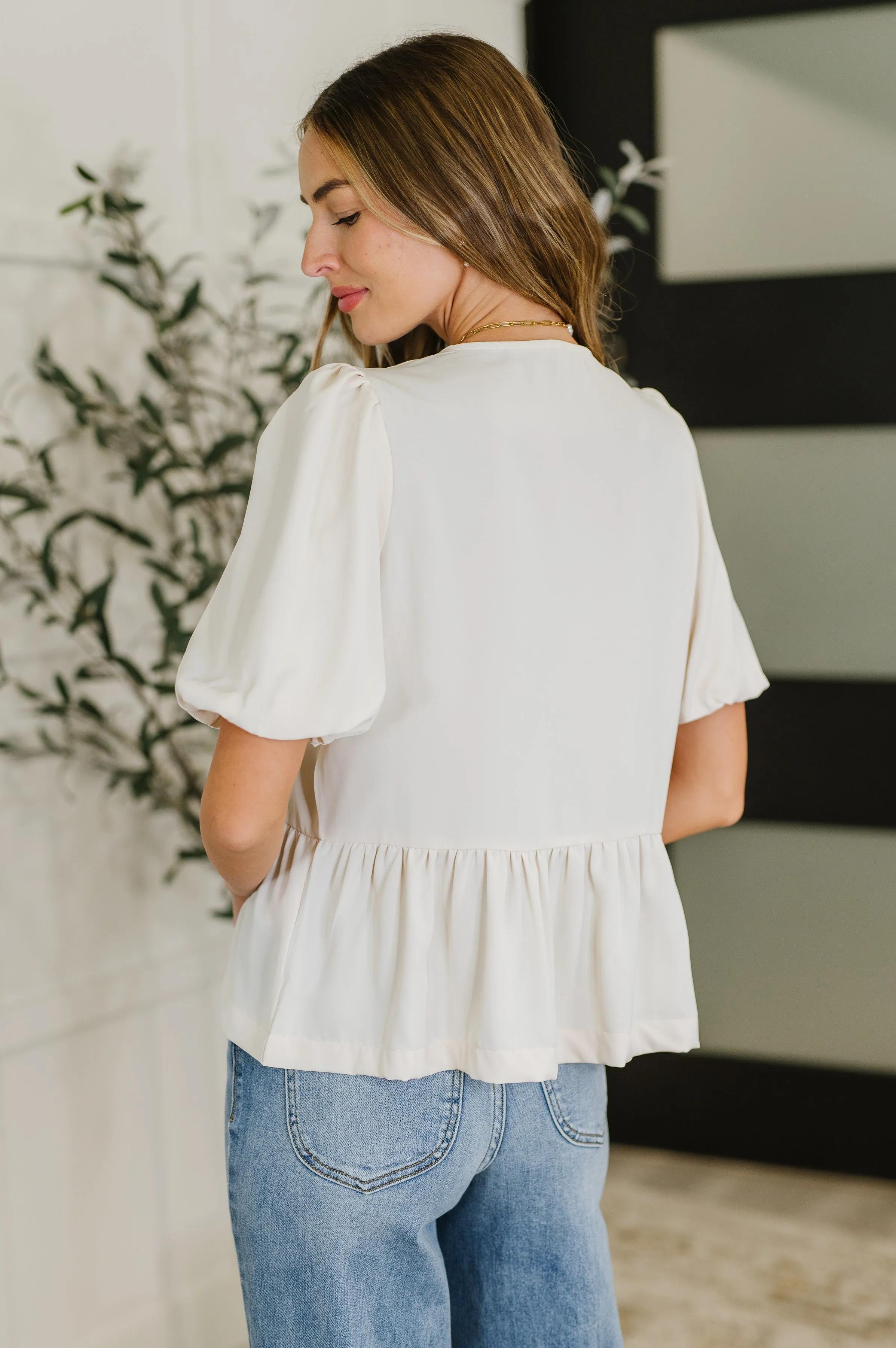 PREORDER: Balloon Sleeve Bow Blouse in Ivory sold by Charming Charlie product image thumbnail 5