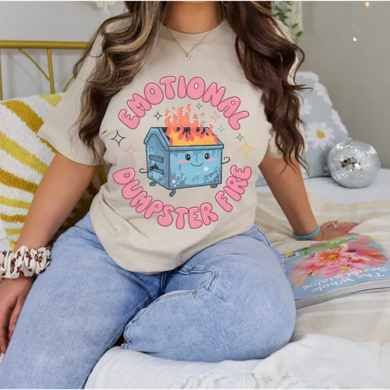 Emotional Dumpster Fire Graphic Tee sold by Charming Charlie
