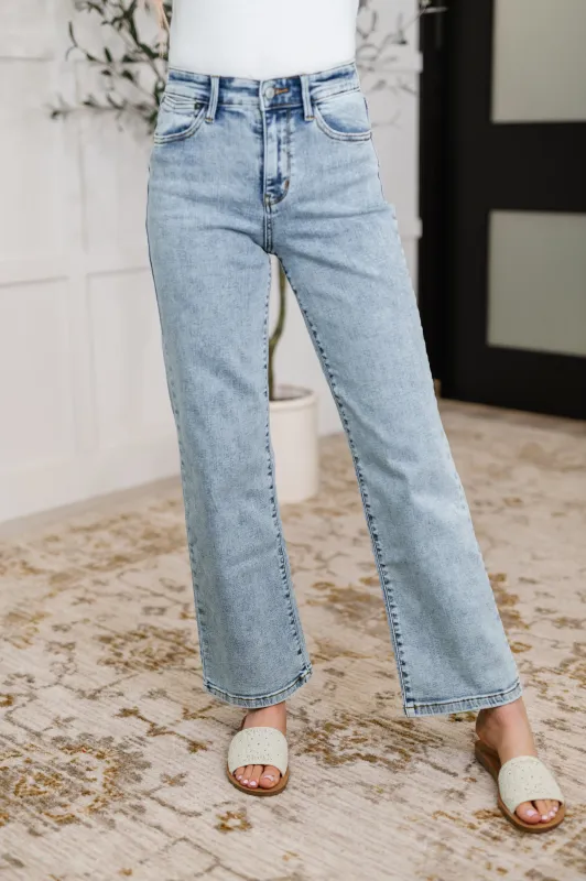 Debbie High Rise Stone Wash Straight Fit Jeans sold by Charming Charlie