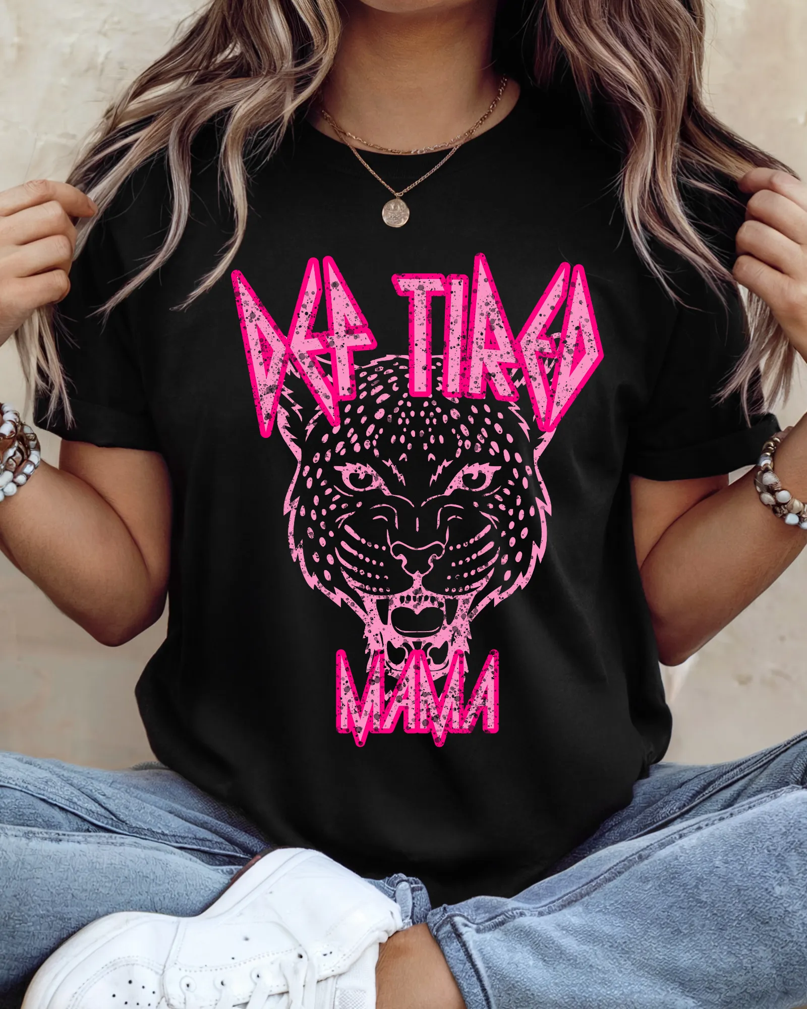 Def Tired Mama in Black Graphic Tee sold by Charming Charlie