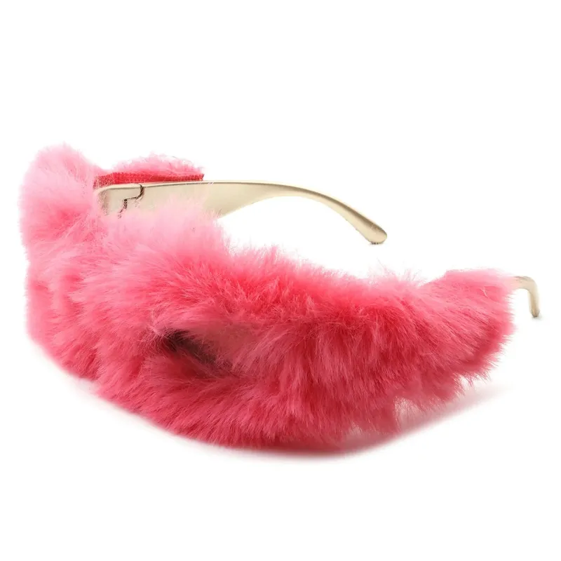 Kyriel - Y2K Wrap Around Fuzzy Fashion Furr Women Sunglasses sold by Charming Charlie